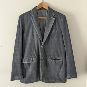 Master Coat Men's Plaid Blazer Jacket 100% cotton Italy 48 M